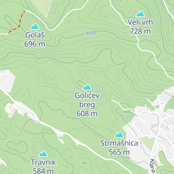 Map of Golićev breg