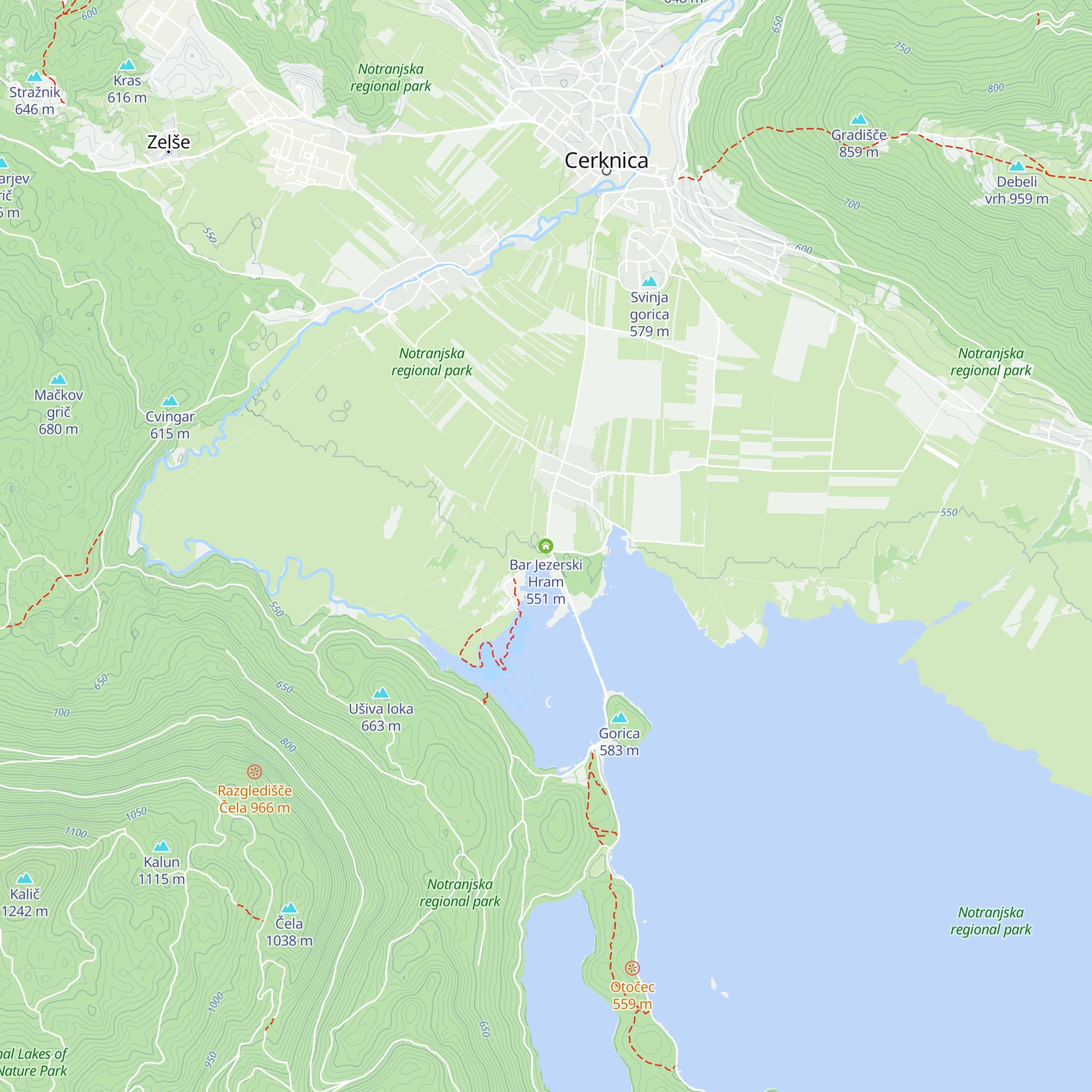 Bar Jezerski Hram map