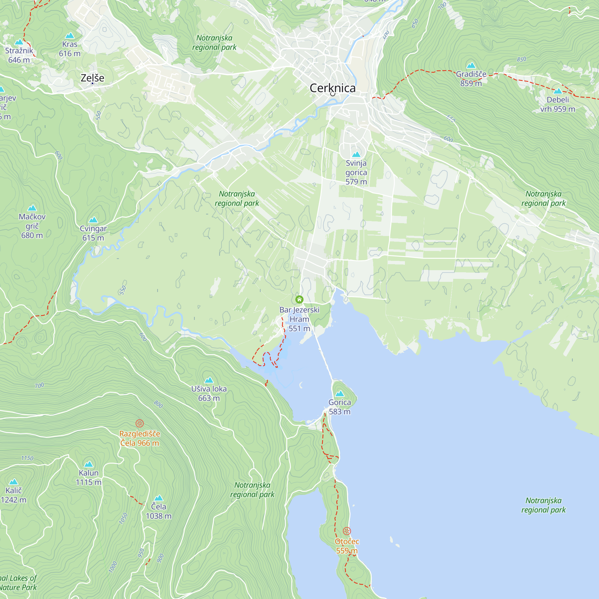 Bar Jezerski Hram map