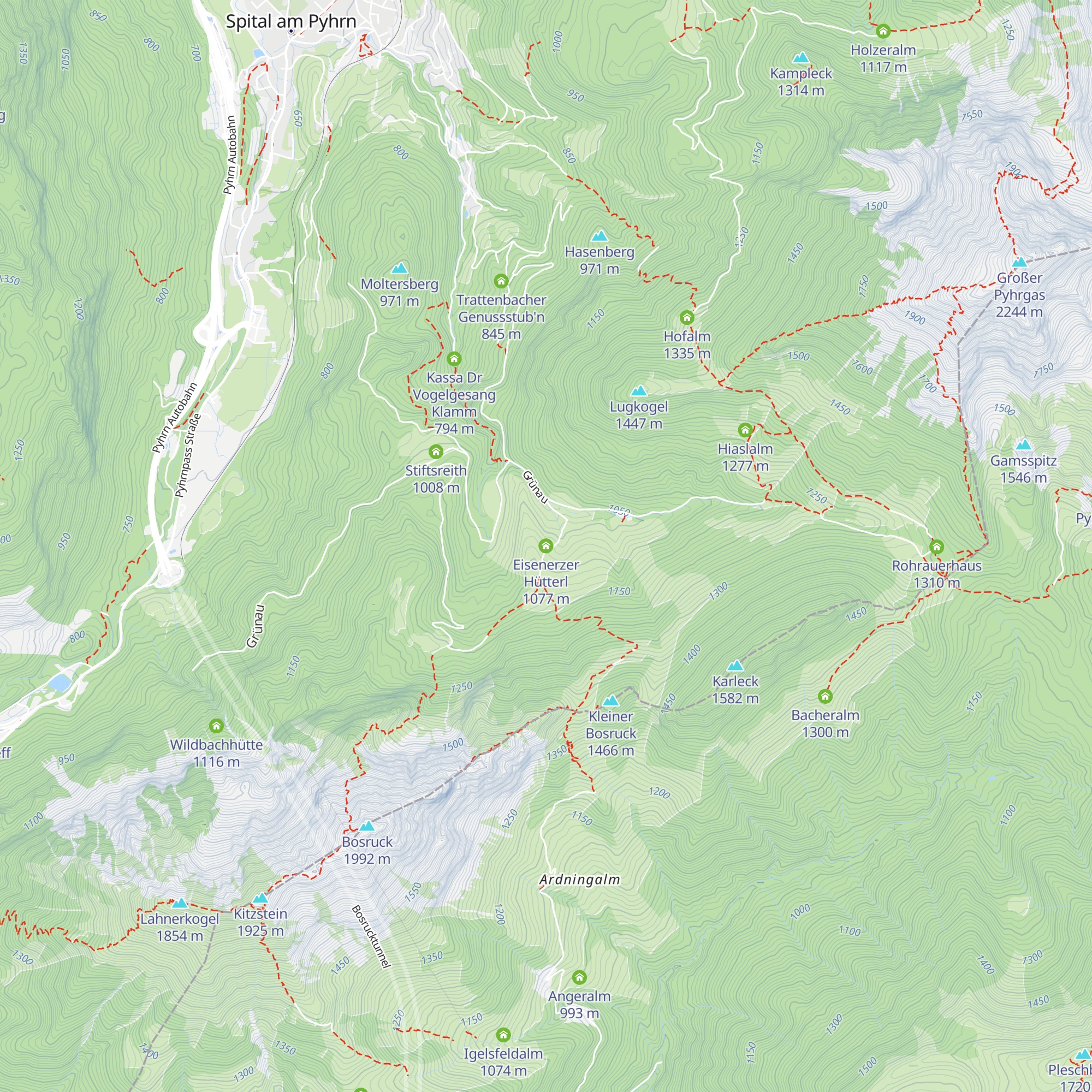 Eisenerzer Hütterl map