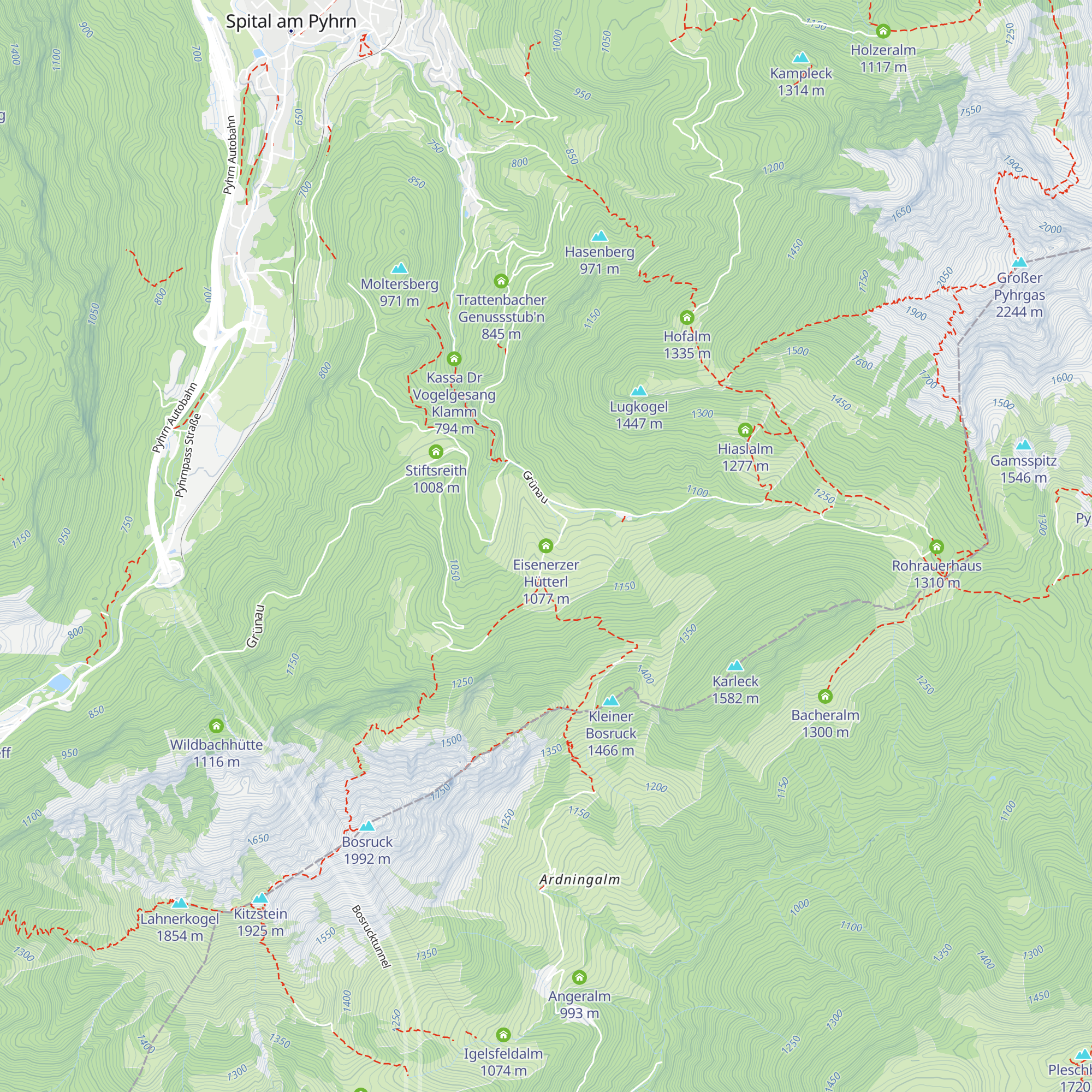 Eisenerzer Hütterl map