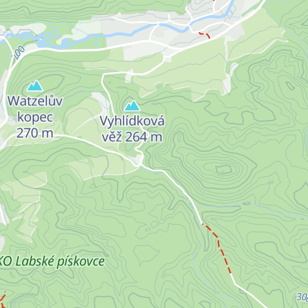 Map of Kančí zub