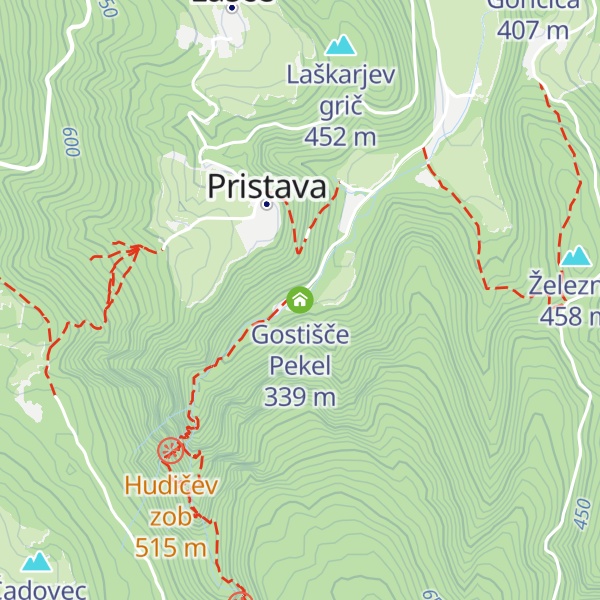 Map of Gostišče Pekel