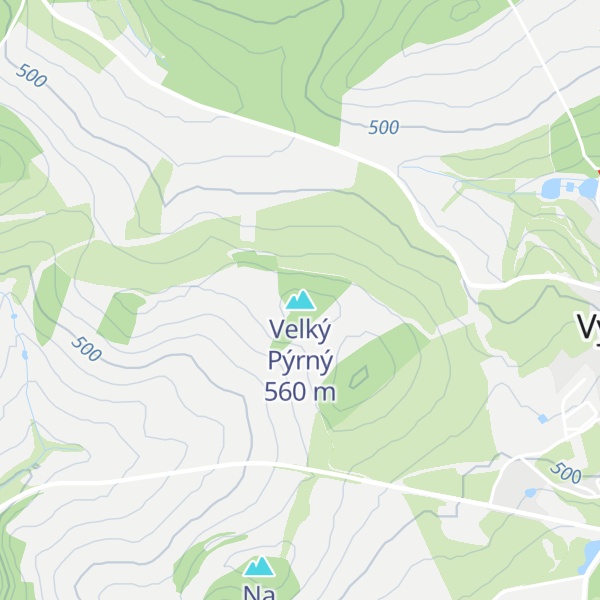 Map of Velký Pýrný