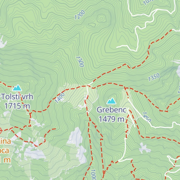 Map of Lovska koča na Mali Poljani