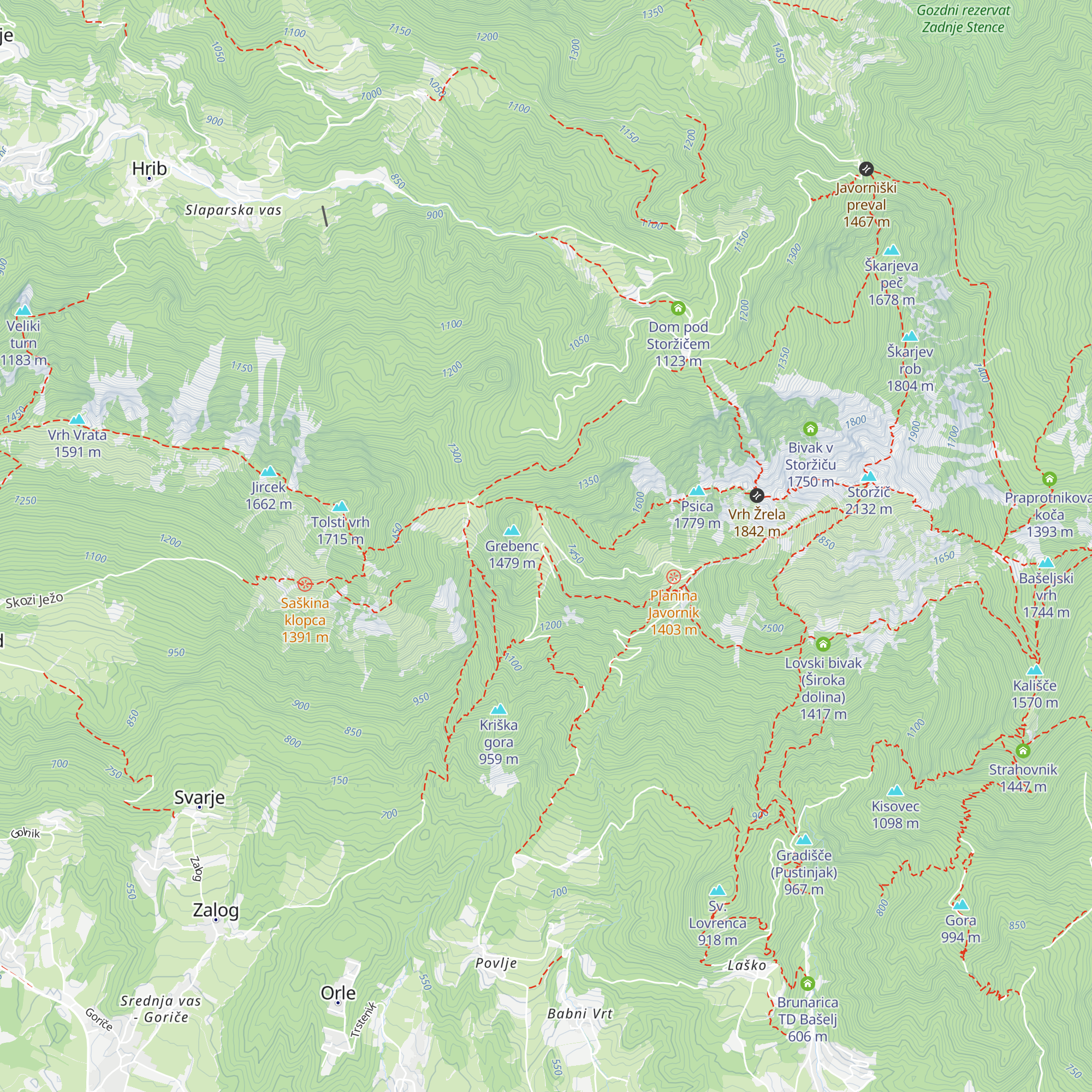 Koča na Veliki Poljani map