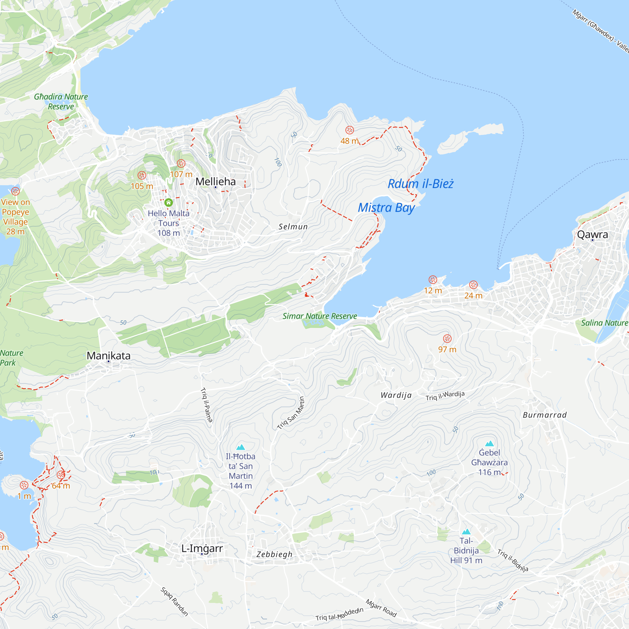 Is-Simar nature reserve map