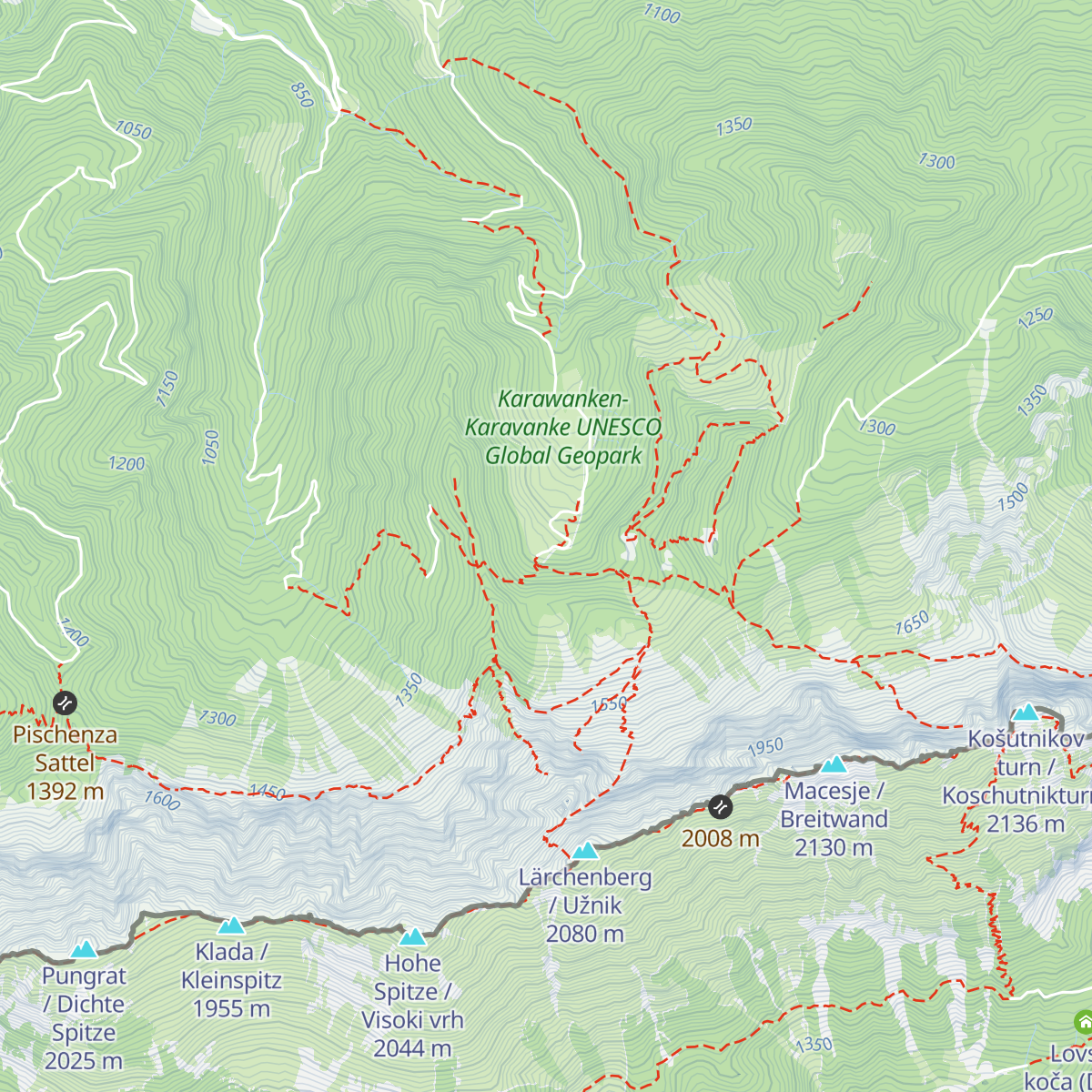 Koschutahaus / Koča pod Košuto map