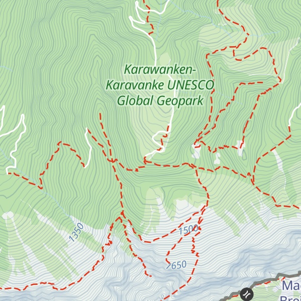 Map of Koschutahaus / Koča pod Košuto