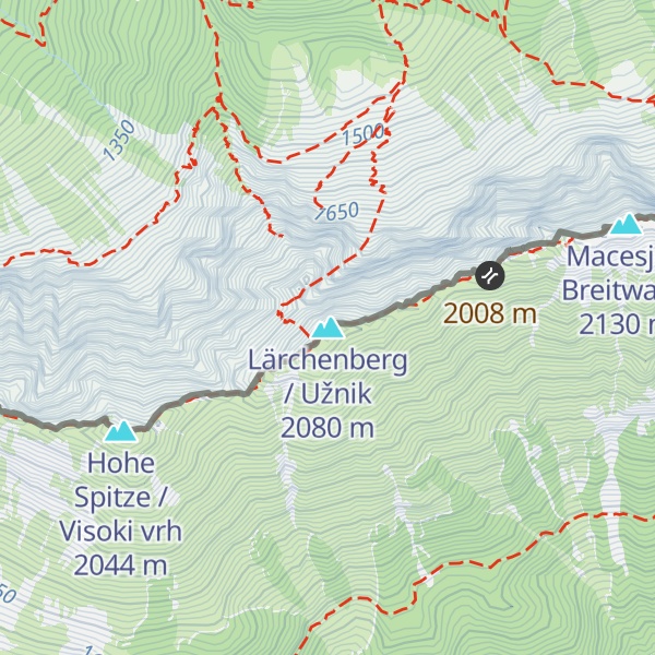 Map of Lärchenberg / Užnik