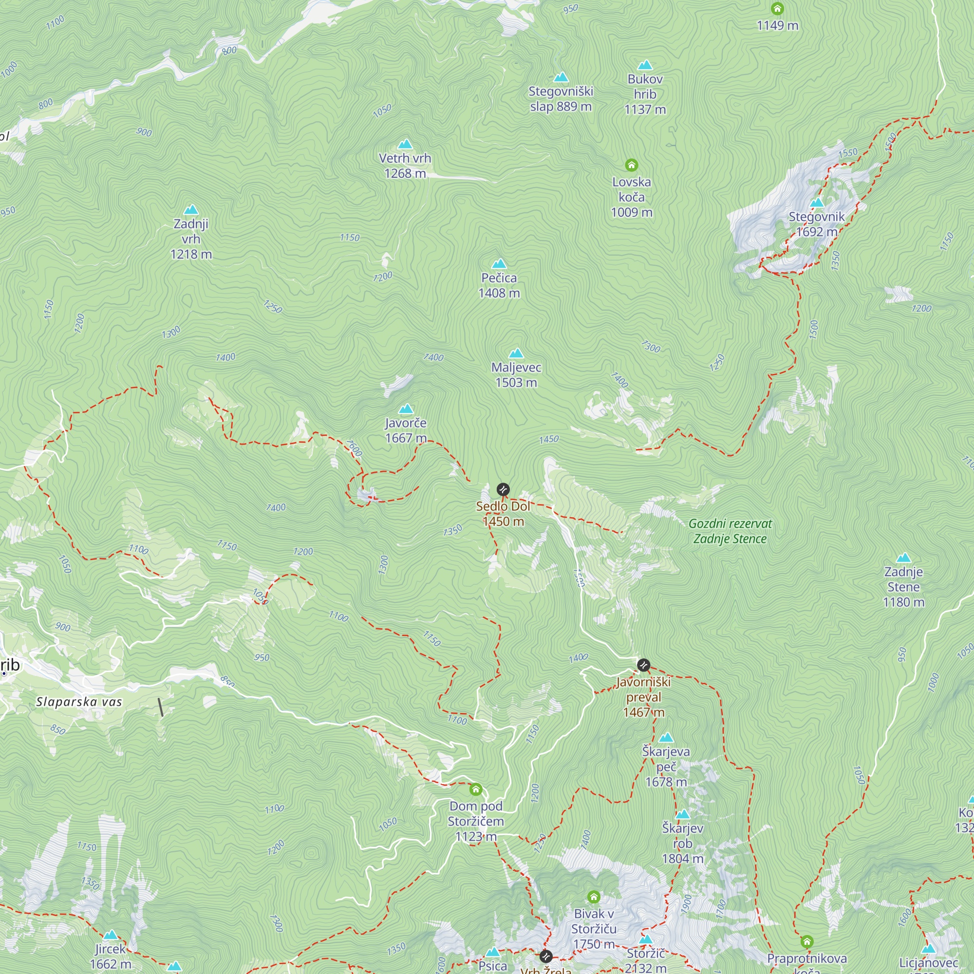 Koča Pr Zdravc map