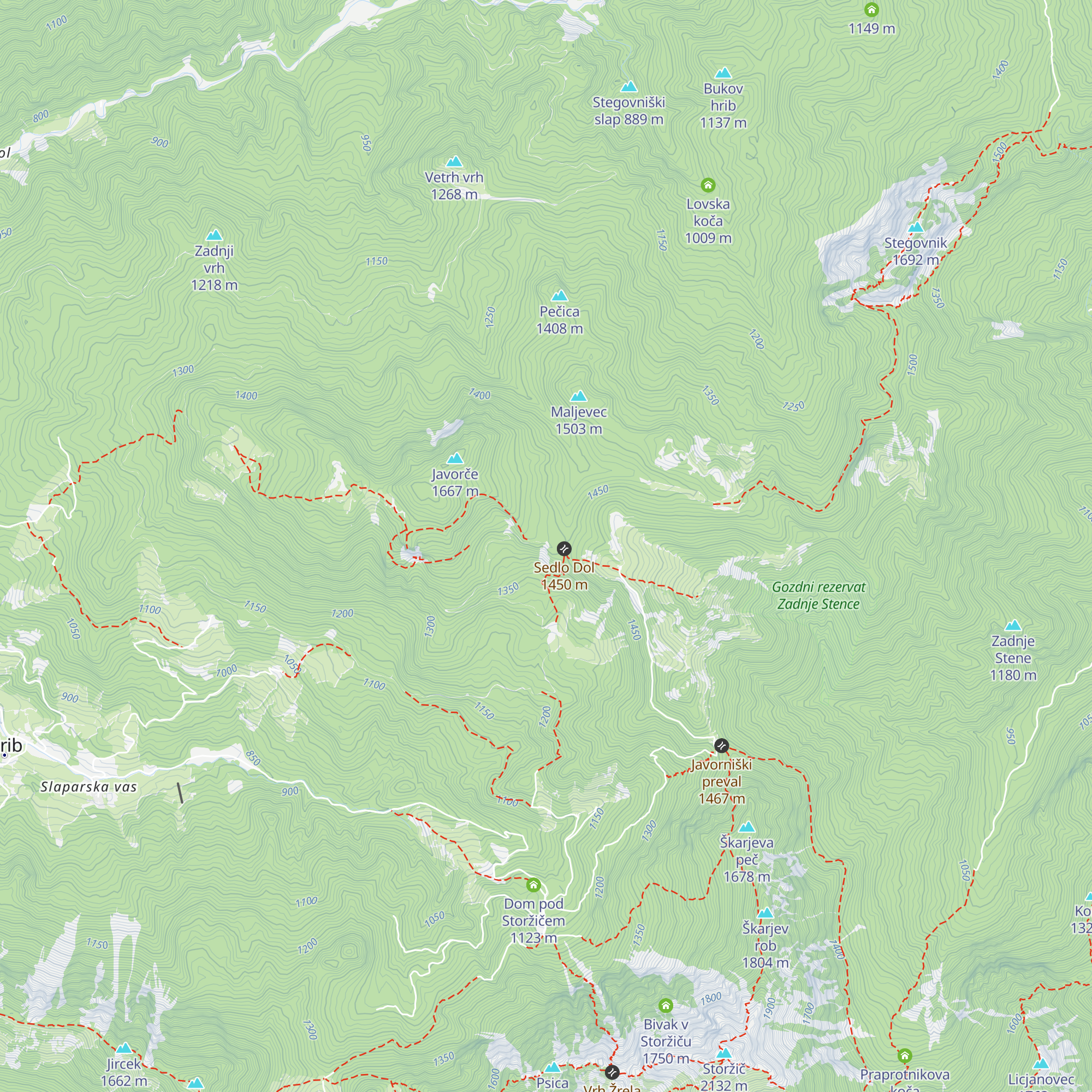 Koča Pr Zdravc map