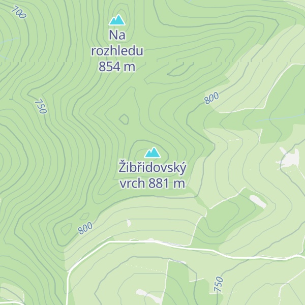 Map of Žibřidovský vrch