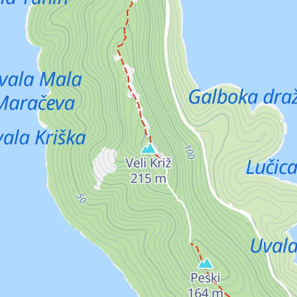 Map of Veli Križ