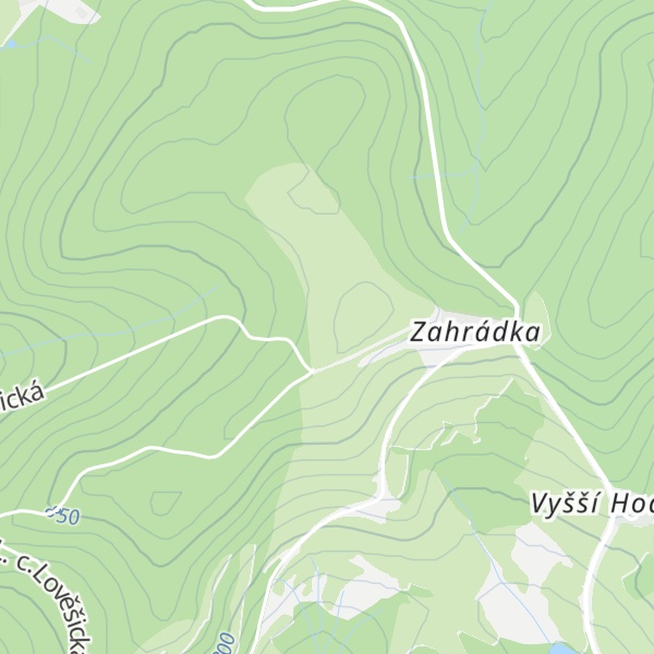 Map of Ptačí vrch [Rožmitál na Šumavě-Zahrádka]