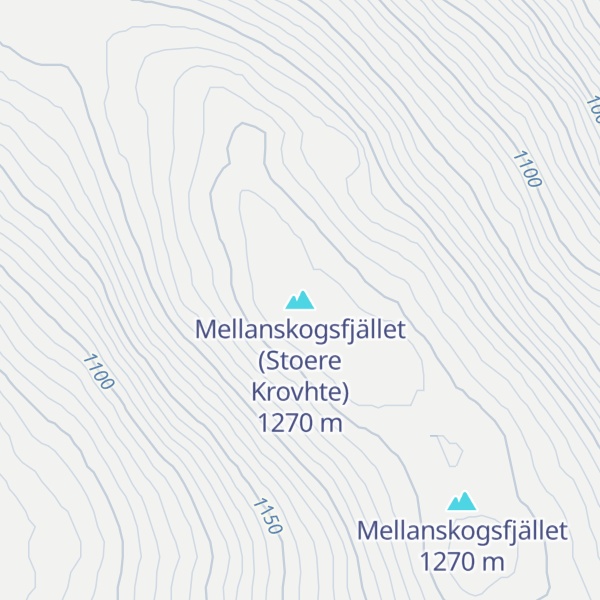 Map of Mellanskogsfjället (Stoere Krovhte)