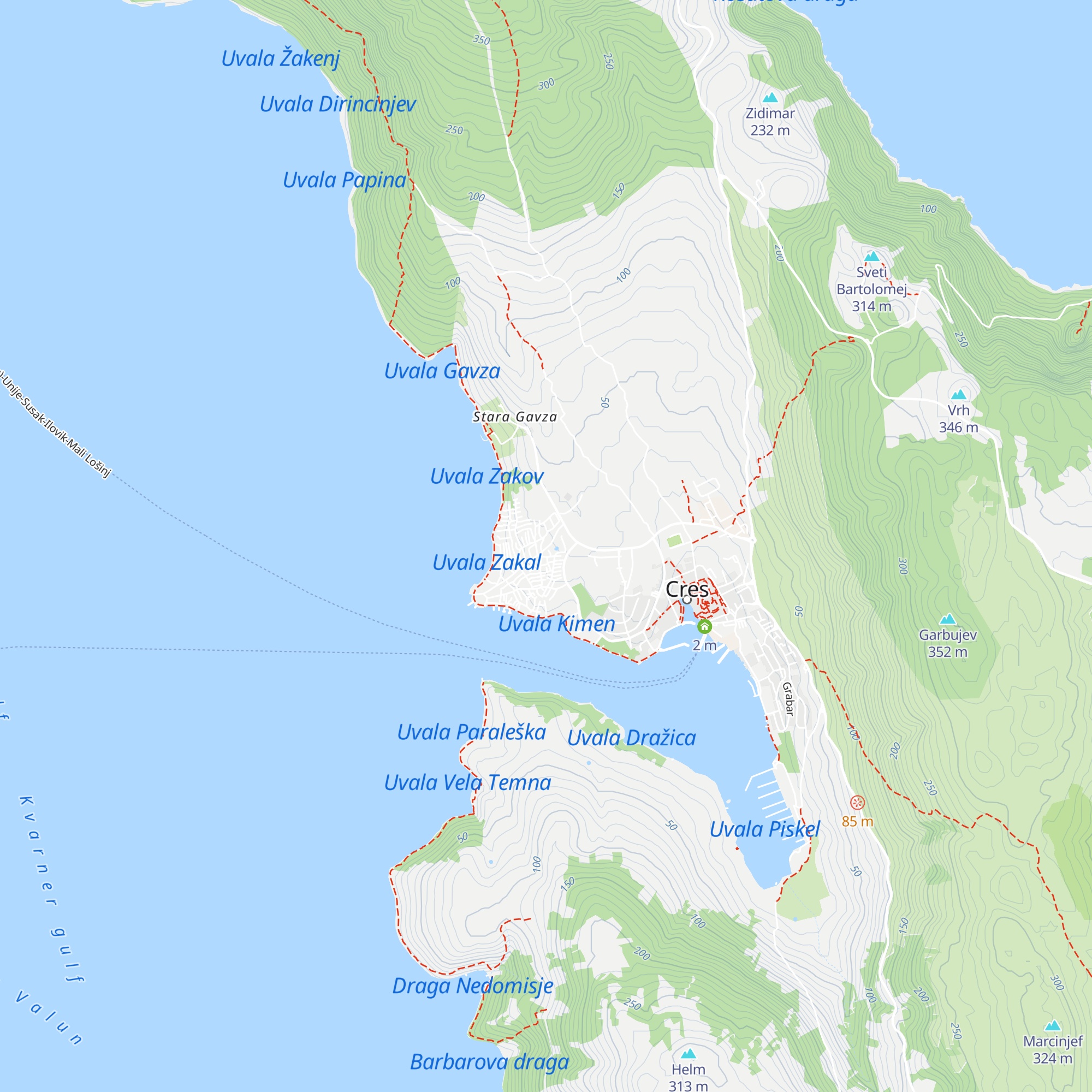 Camping Kovačine map