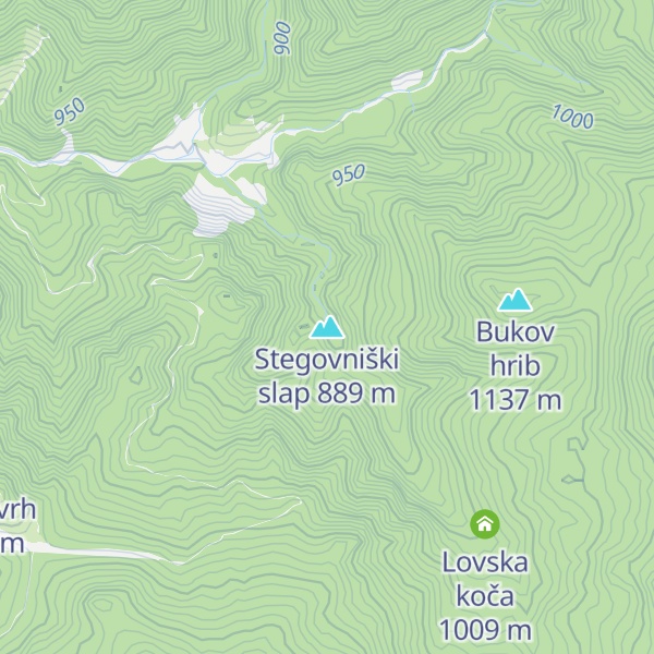 Map of Stegovniški slap