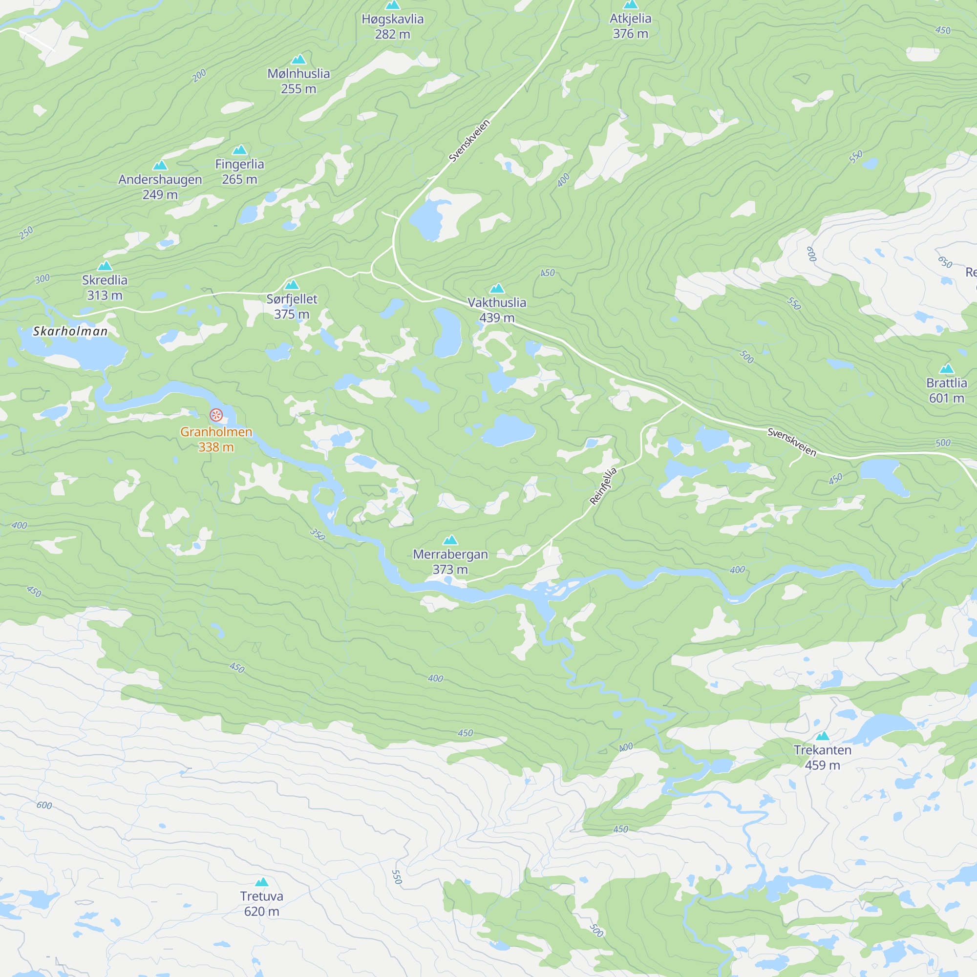 Reinfjellhytta map