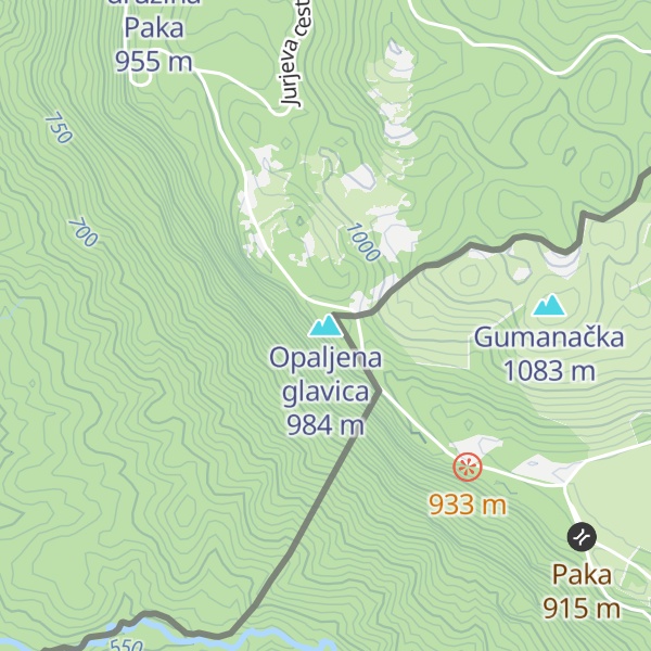 Map of Opaljena glavica