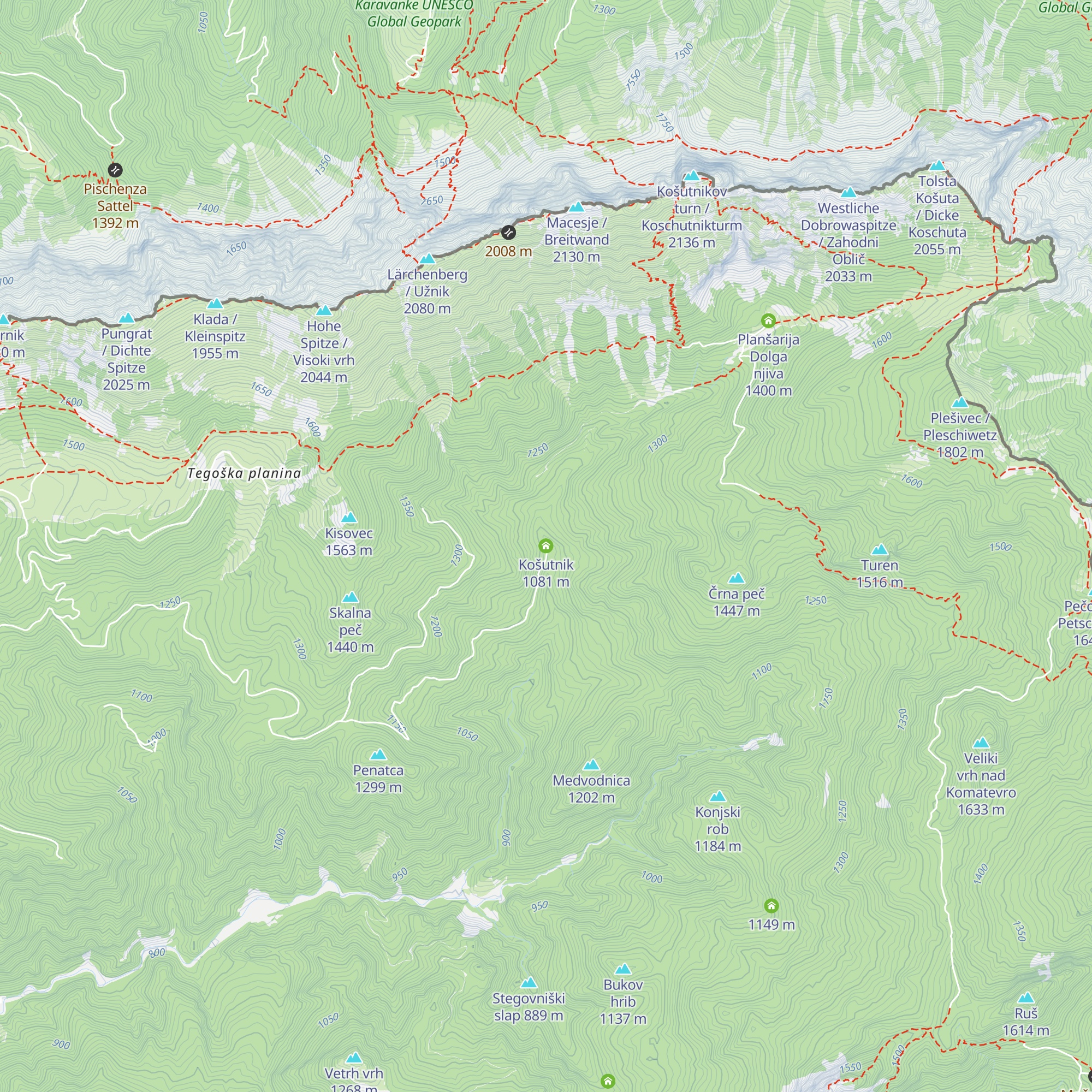 Košutnik map