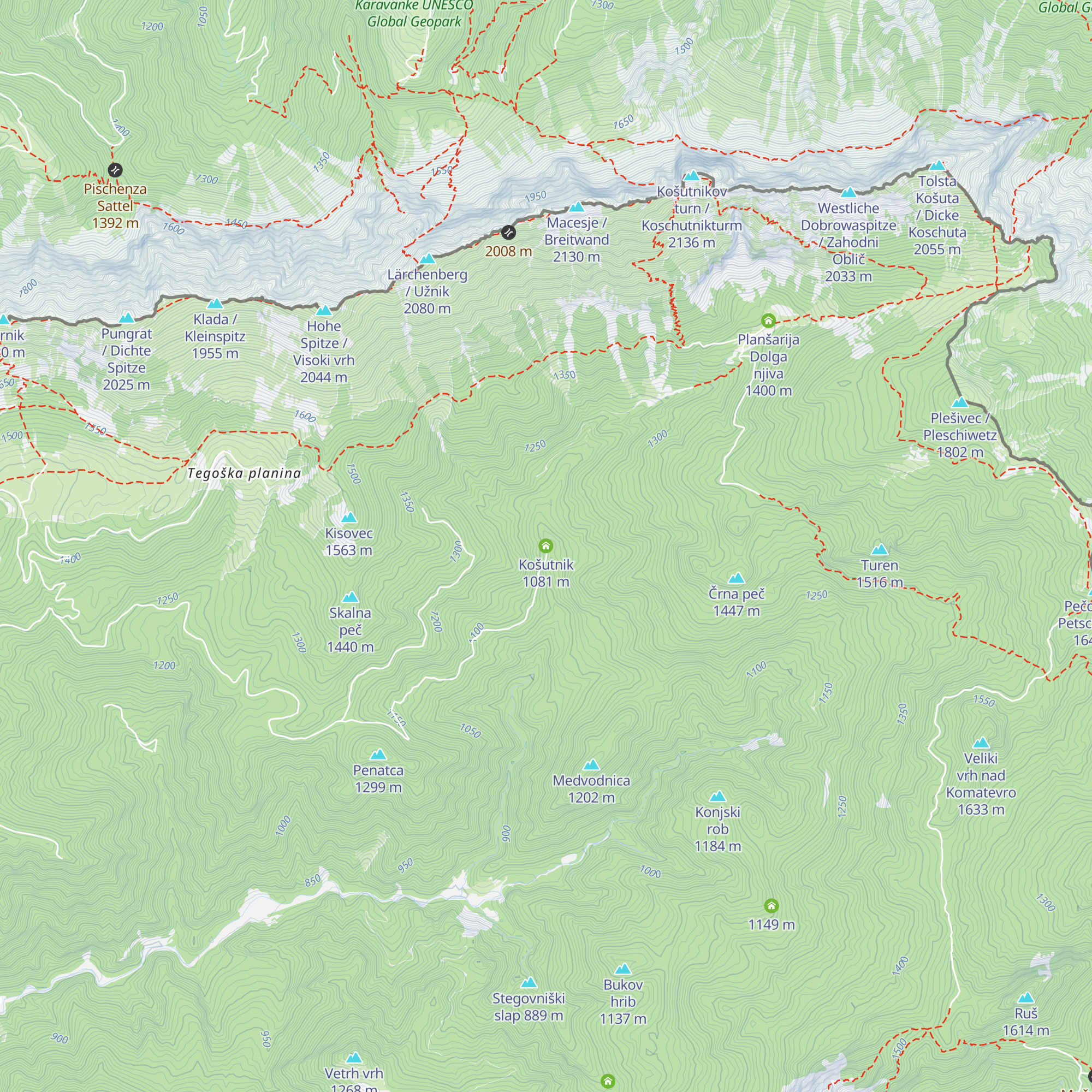 Košutnik map