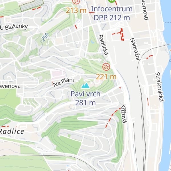 Map of Paví vrch