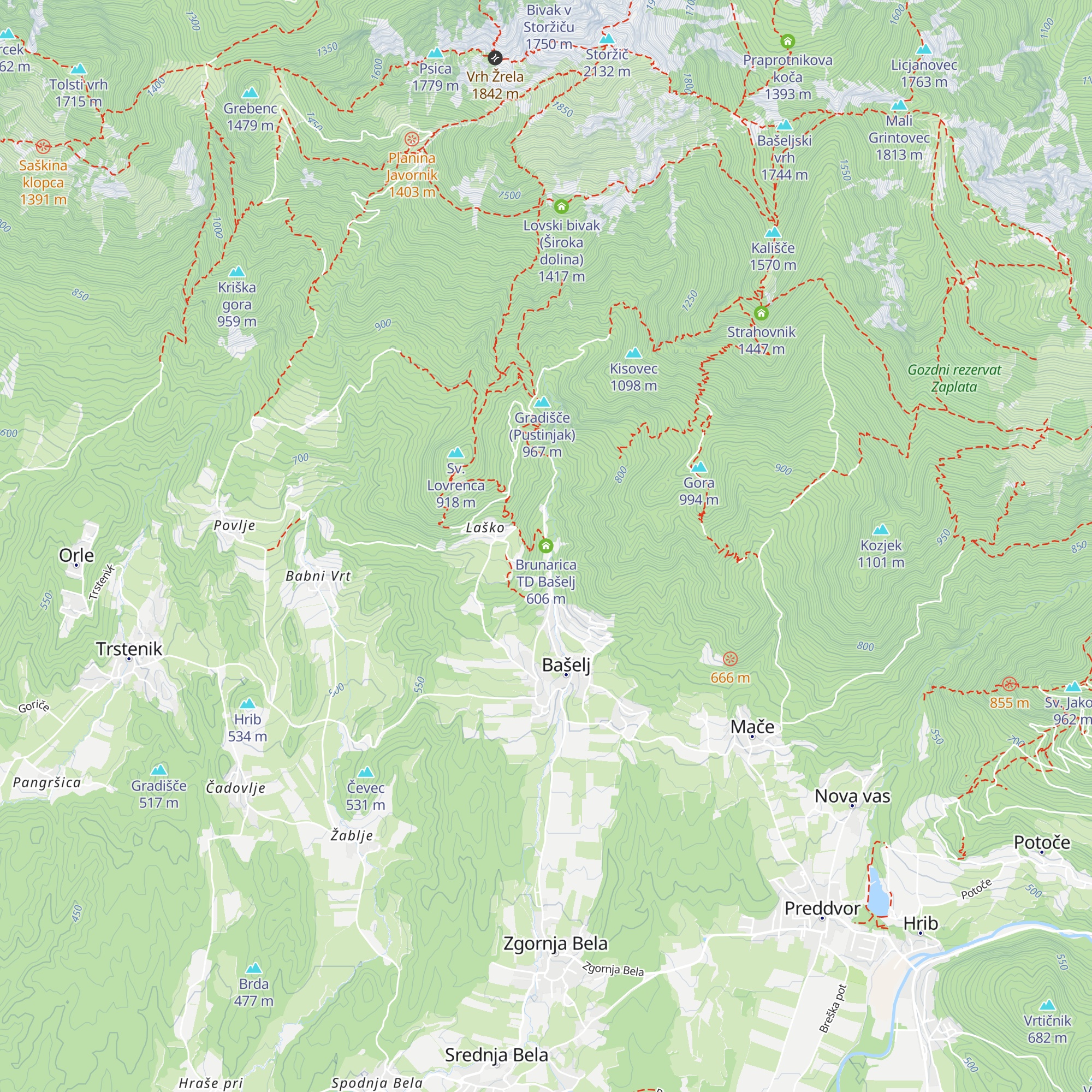Brunarica TD Bašelj map