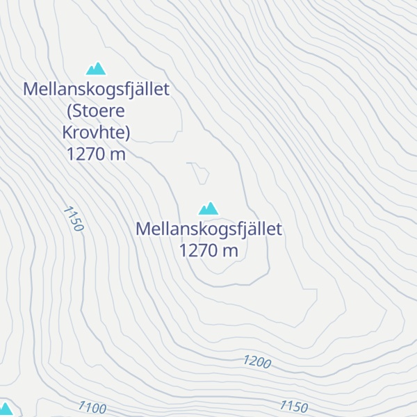 Map of Mellanskogsfjället