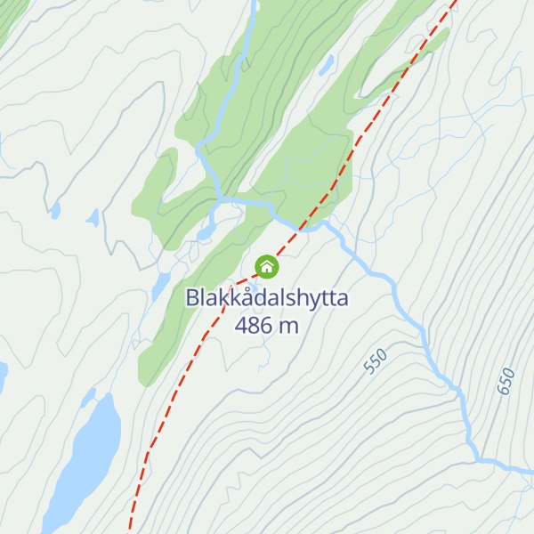 Map of Blakkådalshytta