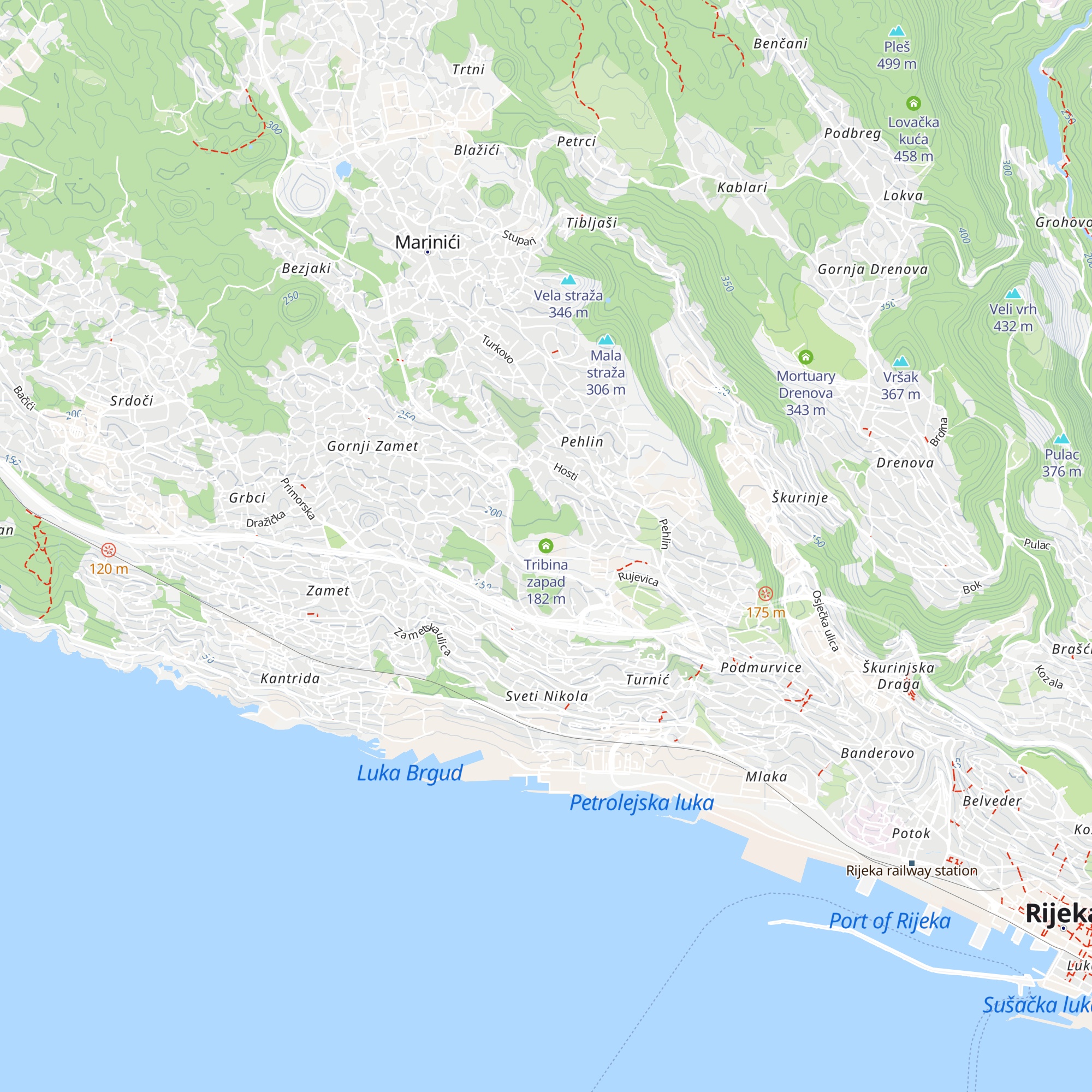 Tribina zapad map