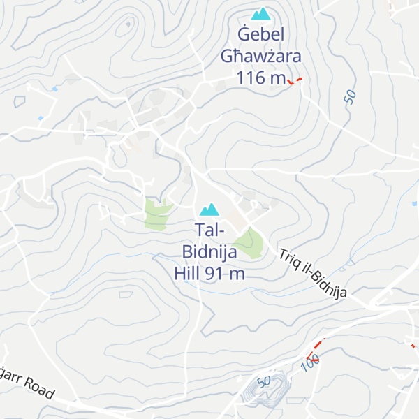 Map of Tal-Bidnija Hill