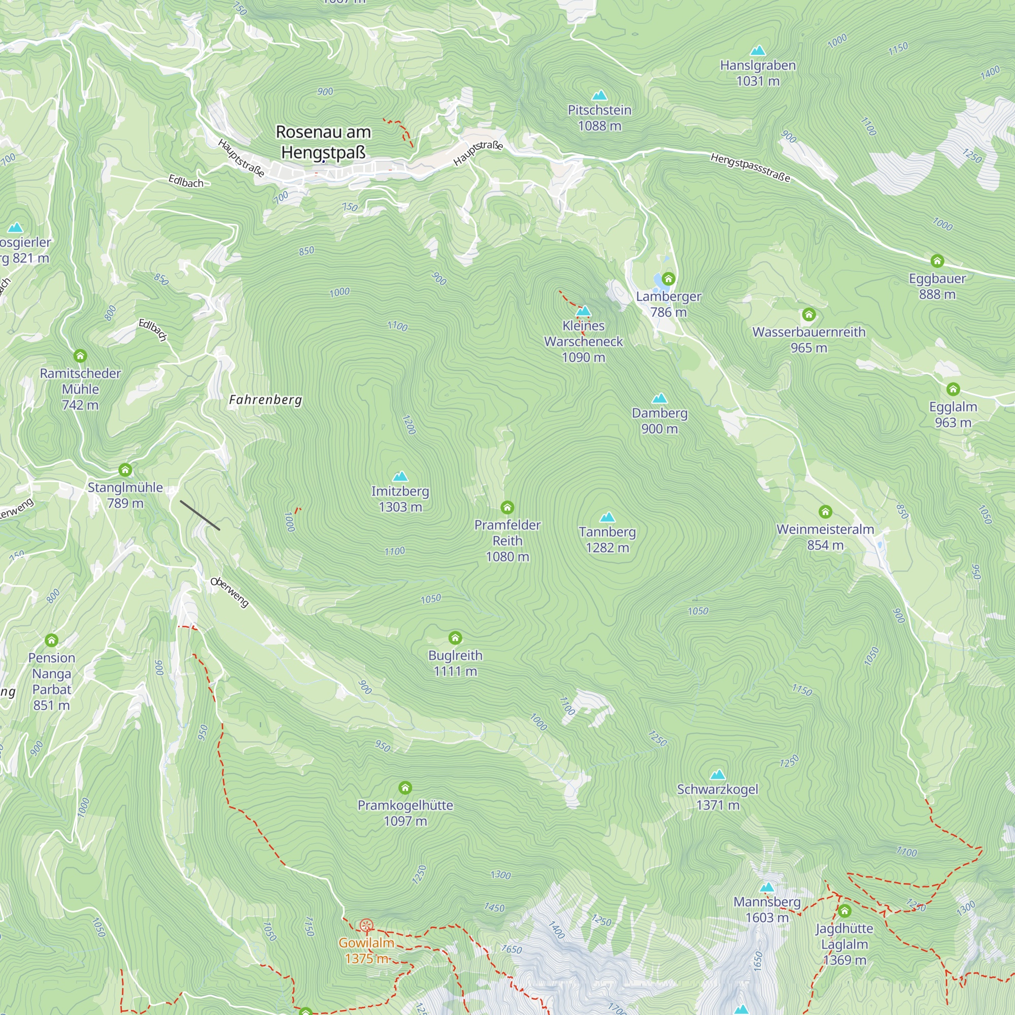 Pramfelder Reith map