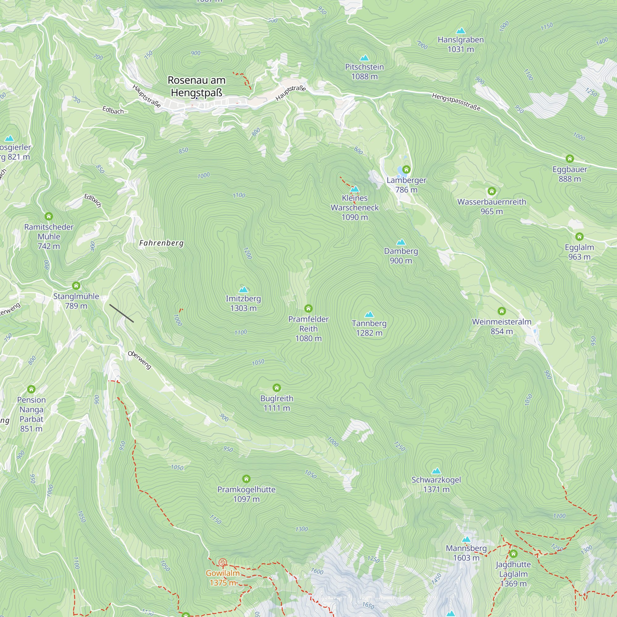 Pramfelder Reith map