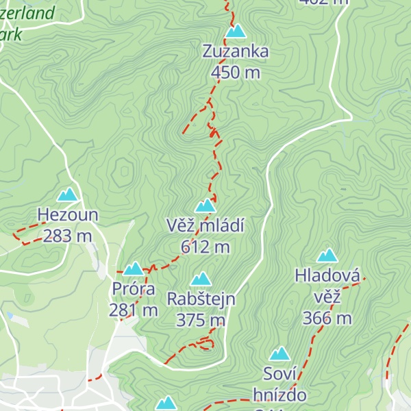 Map of Věž mládí