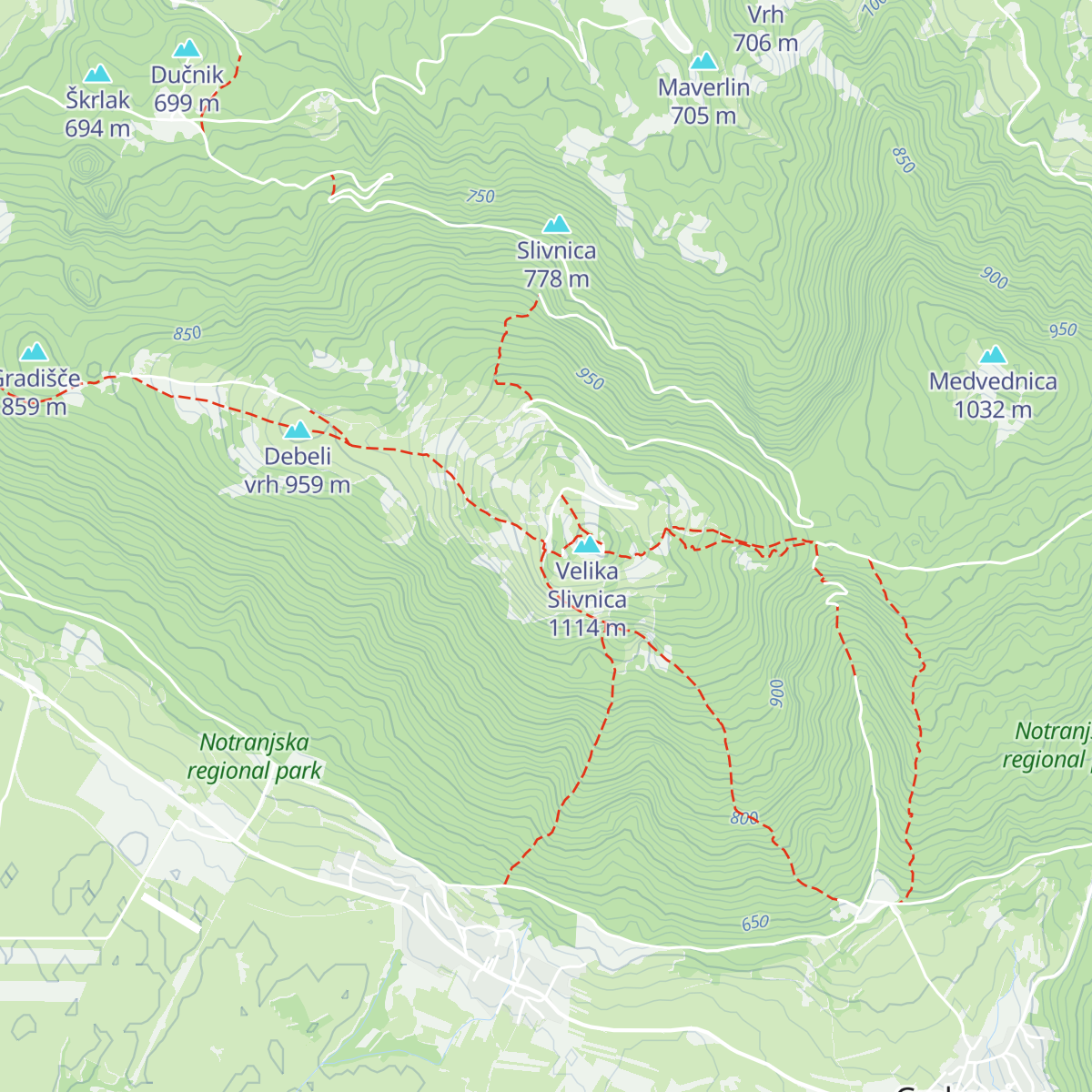 Planinski dom na Slivnici map