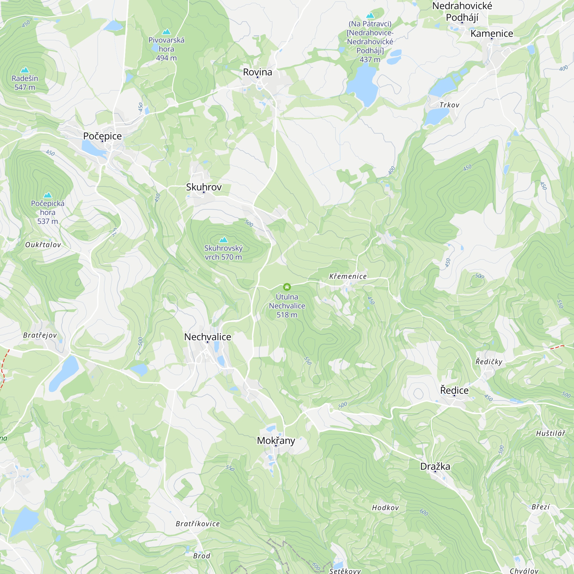 Útulna Nechvalice map