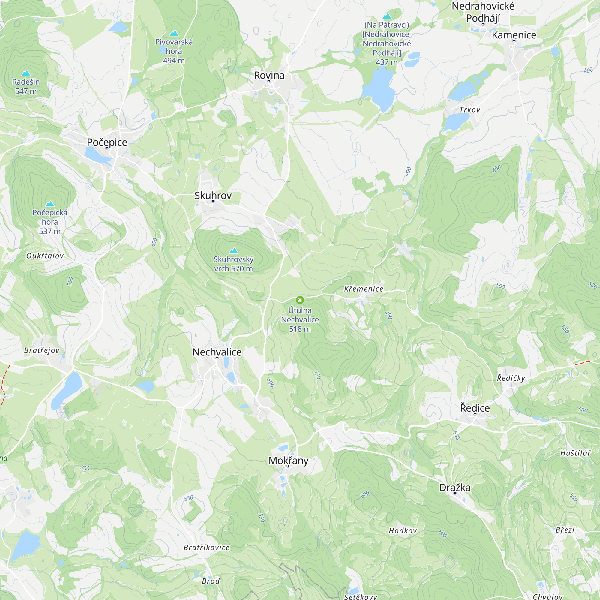 Útulna Nechvalice map