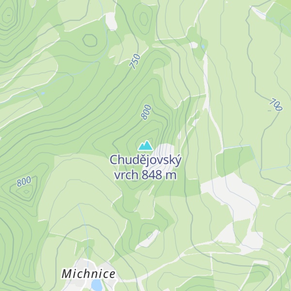 Map of Chudějovský vrch
