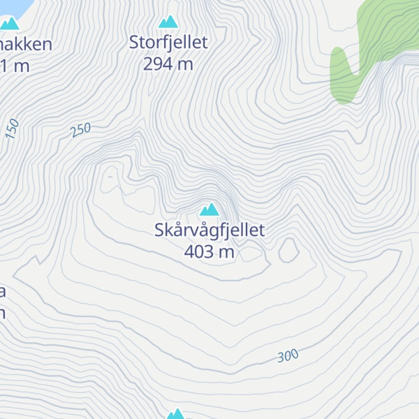 Map of Skårvågfjellet