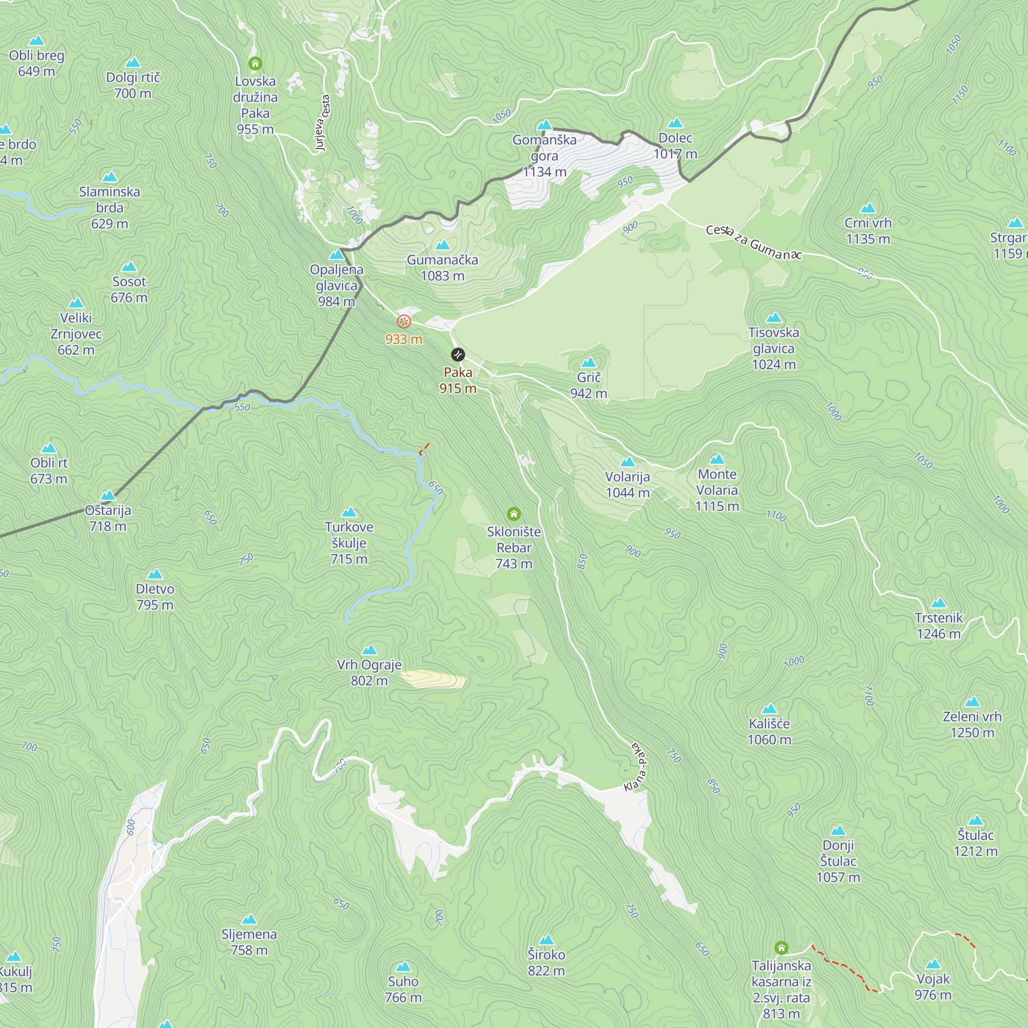 Sklonište Rebar map