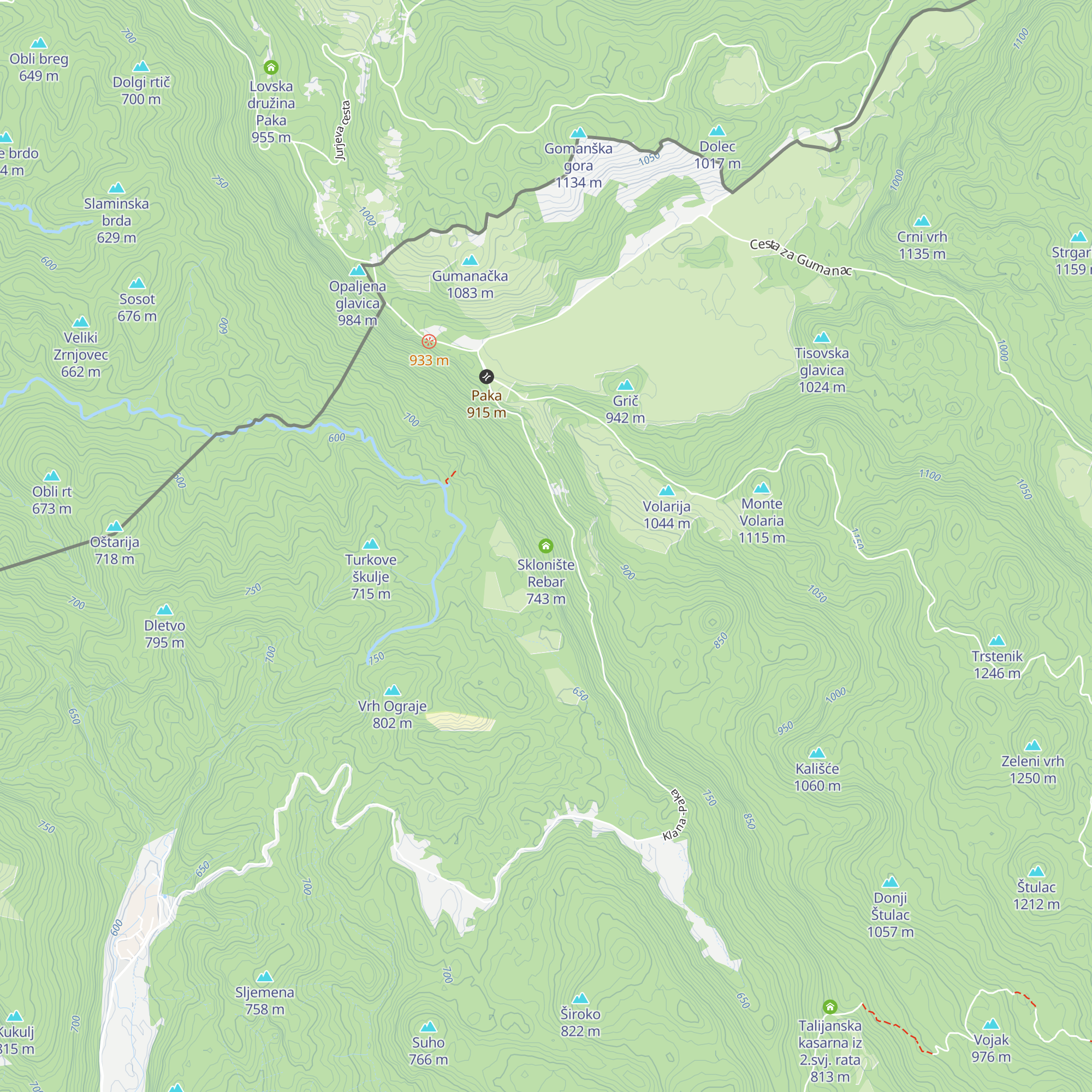 Sklonište Rebar map