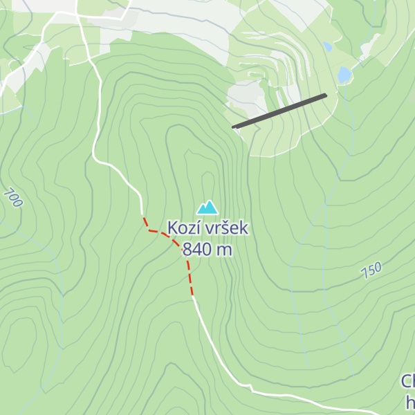 Map of Kozí vršek