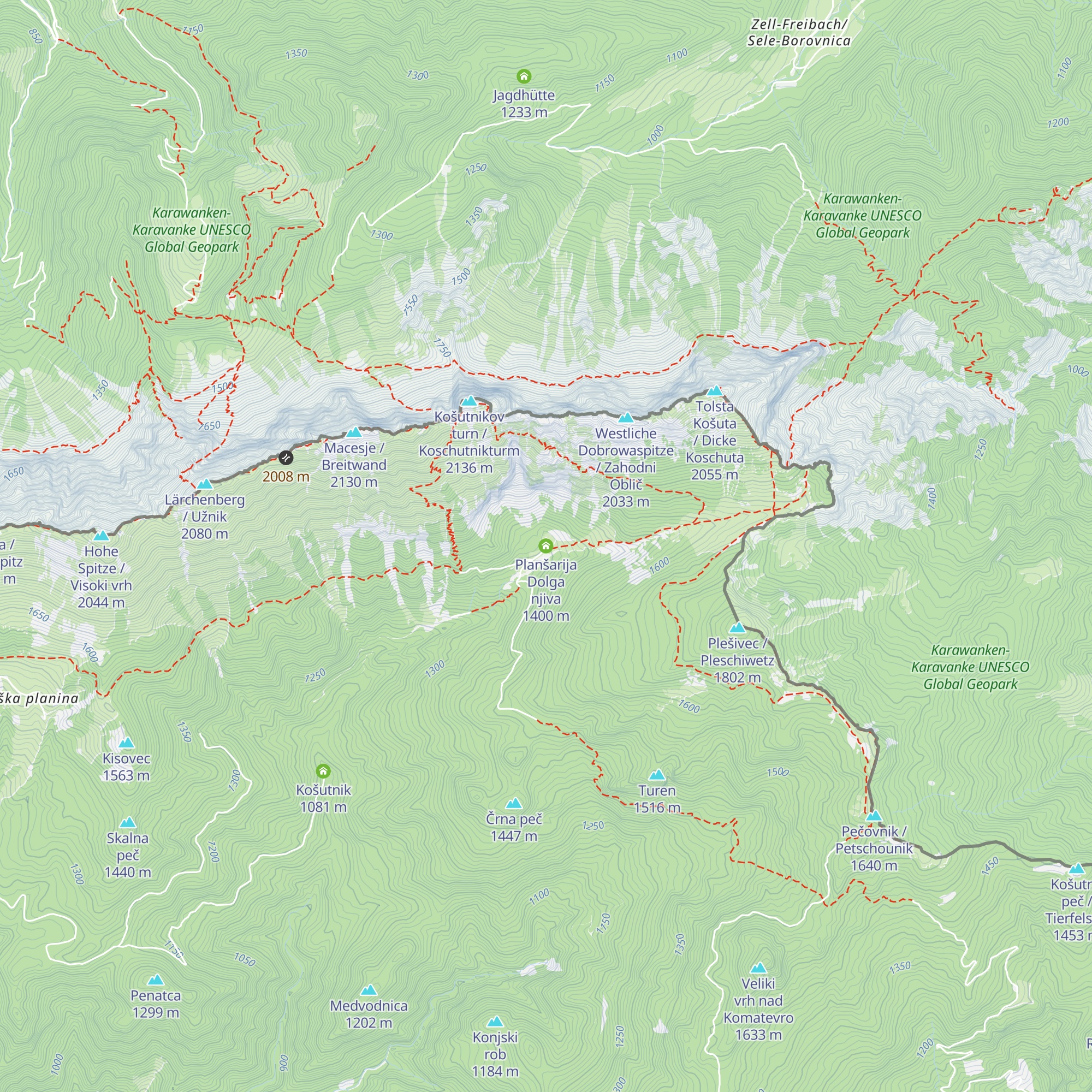 Planšarija Dolga njiva map