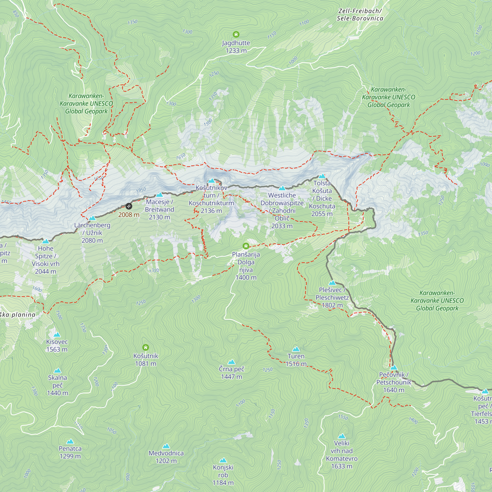 Planšarija Dolga njiva map