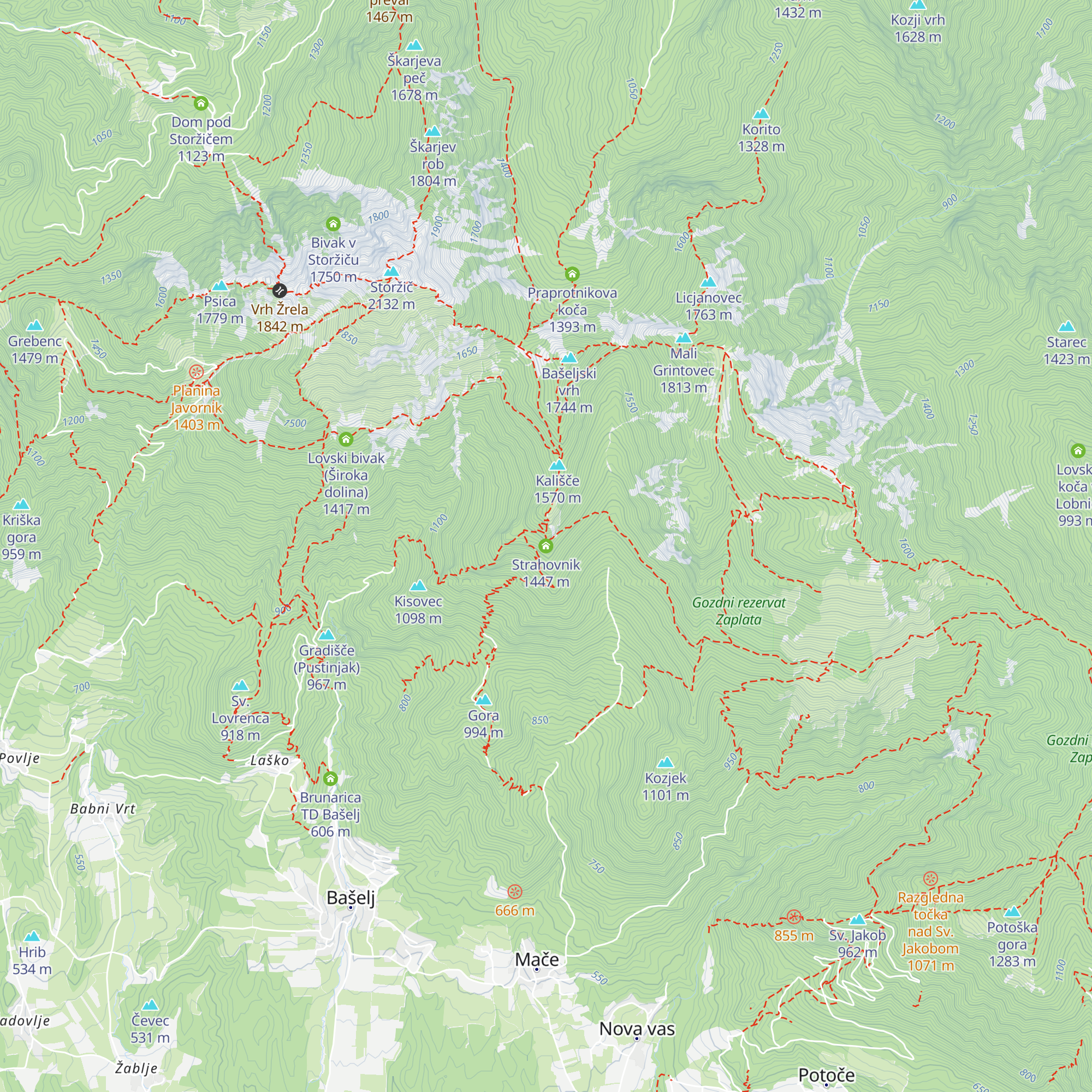 Strahovnik map