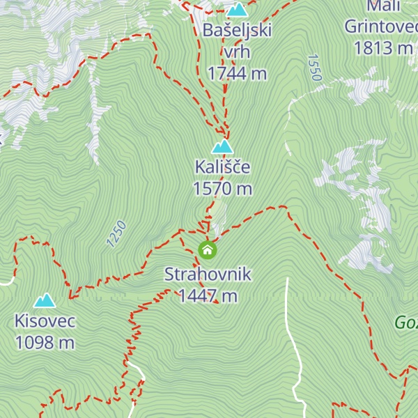 Map of Planinski dom na Kališču