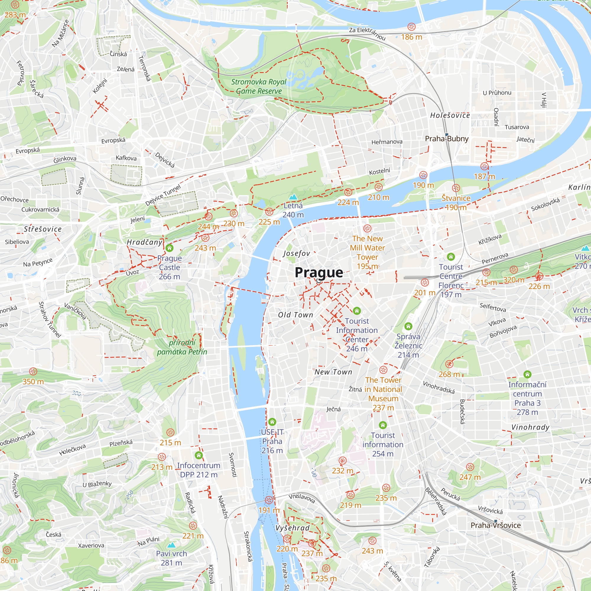 Střední Čechy královské map