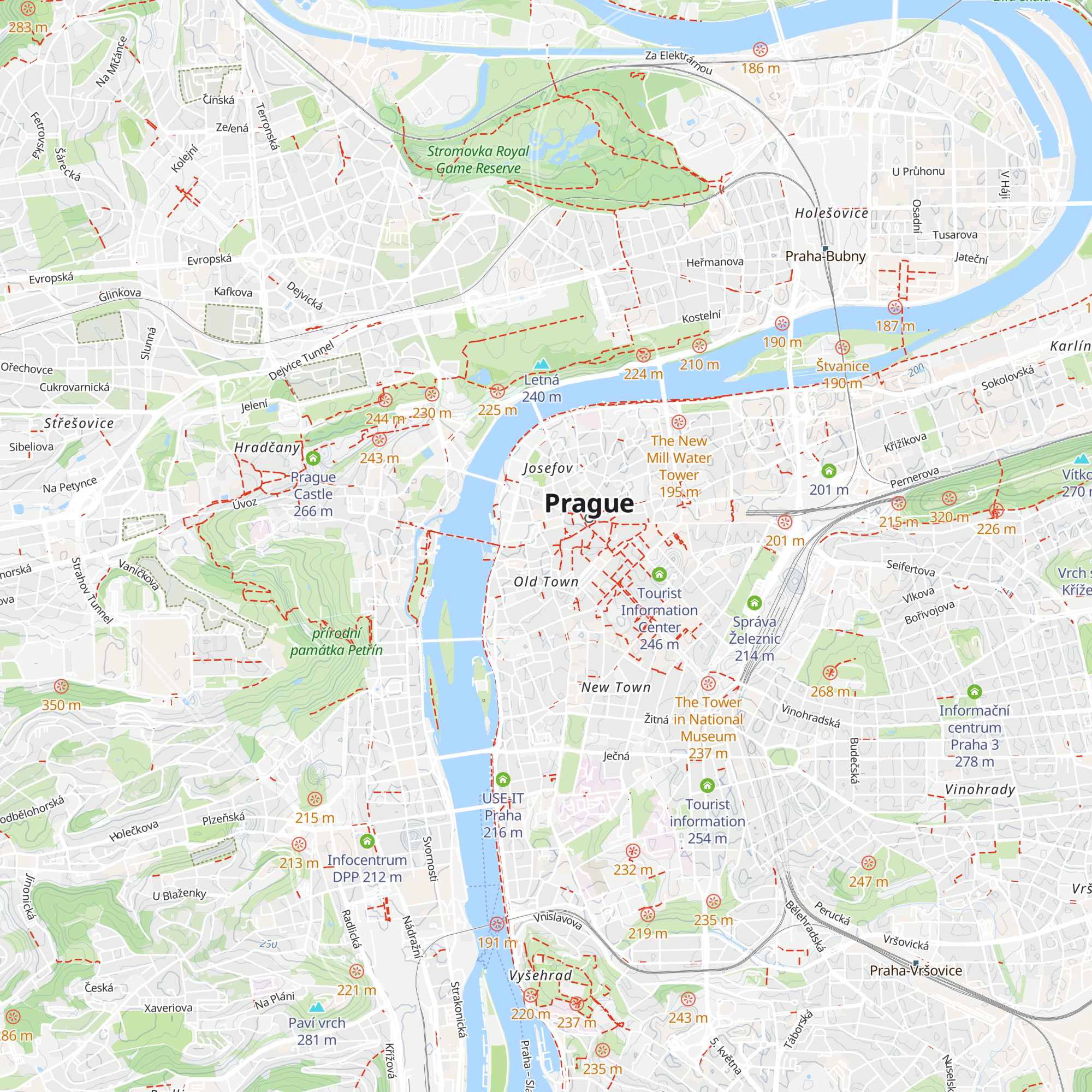 Střední Čechy královské map