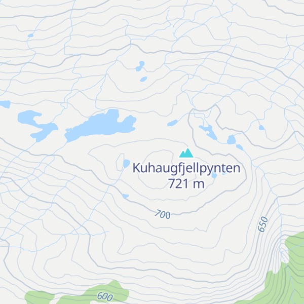Map of Kuhaugfjellhaugen